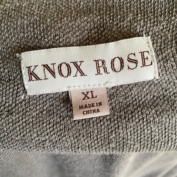 KNOX ROSE Open Shawl Cardigan Women’s Sweater Gray Floral, size XL - Picture 6 of 7